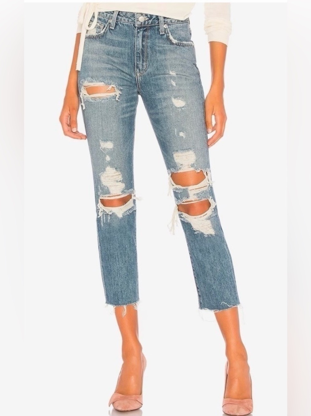 Lovers + Friends Logan High-Rise Tapered Jeans Ainsley Wash Size 27 Capsule Core